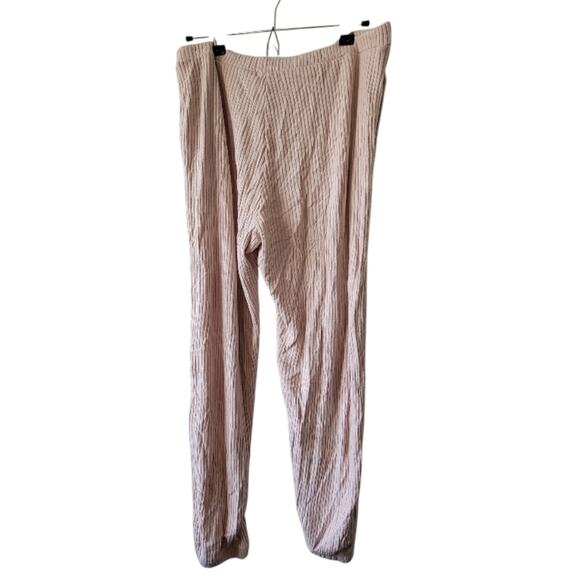 Medium Leset Ribbed Tan Jogger Sweat Pants With Pockets - Picture 2 of 4